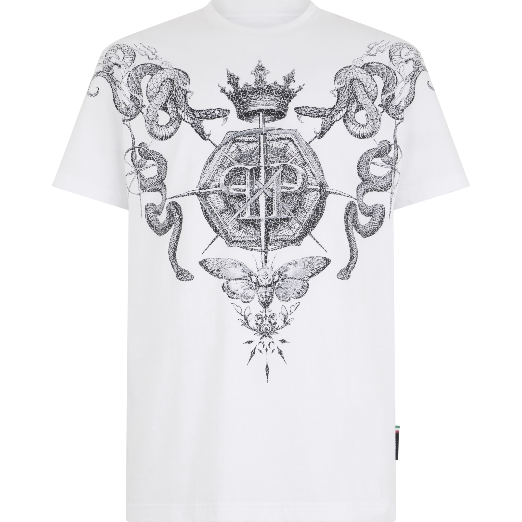 PHILIPP PLEIN Round Neck T-Shirt Wind Rose Tattoo
