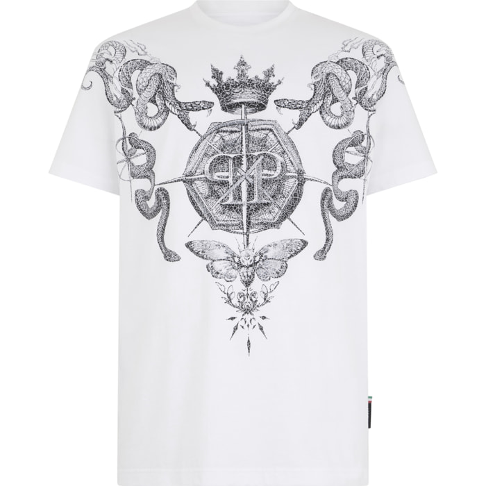 PHILIPP PLEIN Round Neck T-Shirt Wind Rose Tattoo