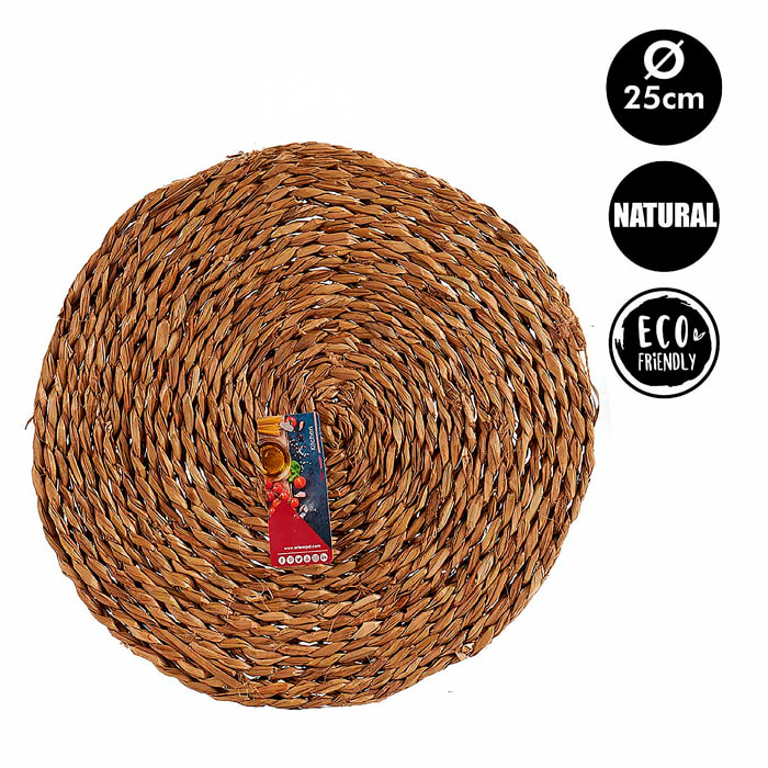 Sottopiatto rotondo vegetale di 25 cm.