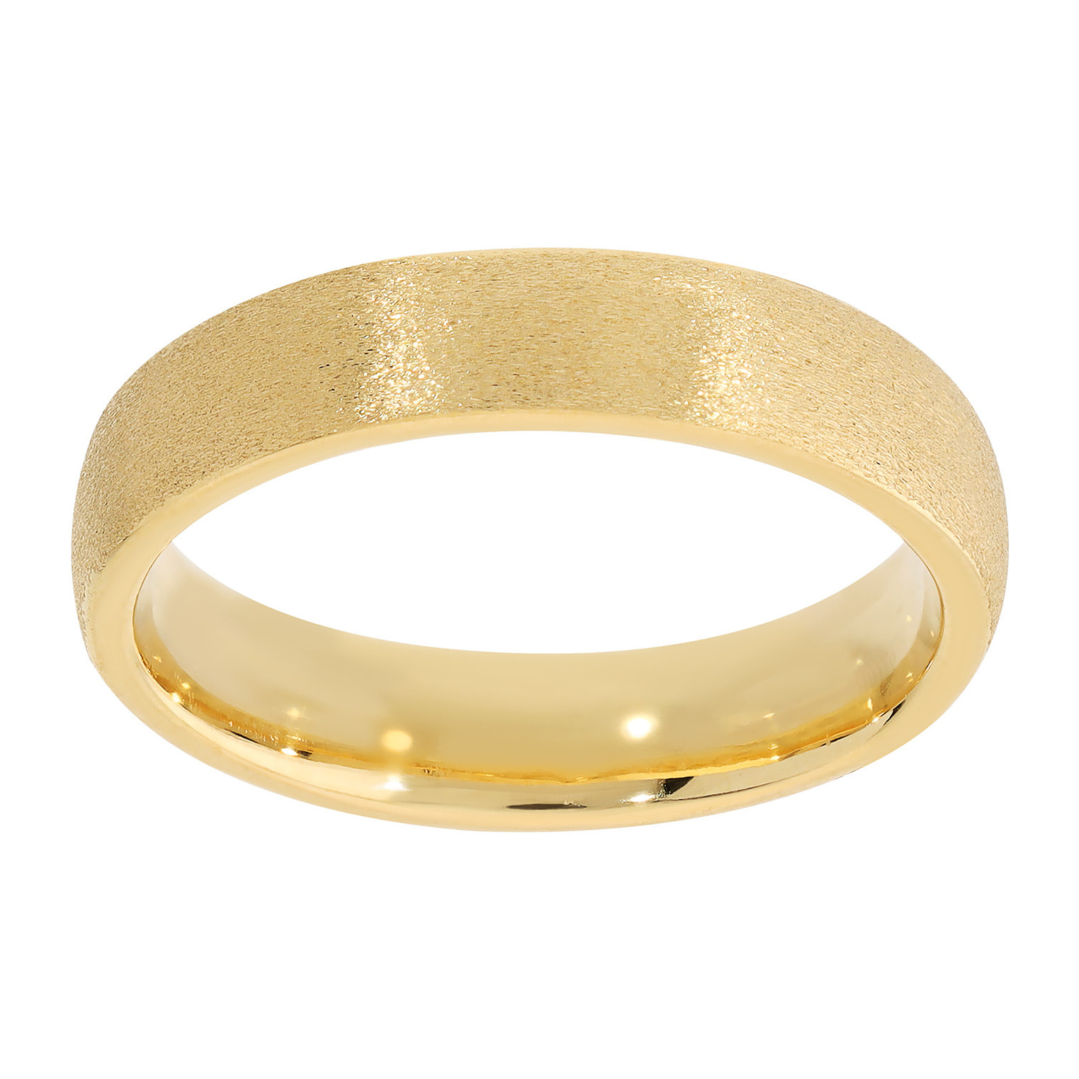 Anello Fedina in Argento 925 placcato Oro Giallo 18Kt con Superficie Satinata