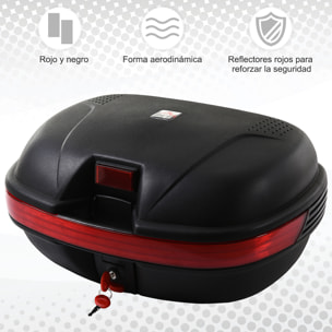 Universal Baúl de Moto Maleta de 43 L para 2 Cascos Medios con Dos Llaves Negro