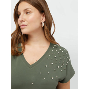 Fiorella Rubino - camiseta con bordado - Verde