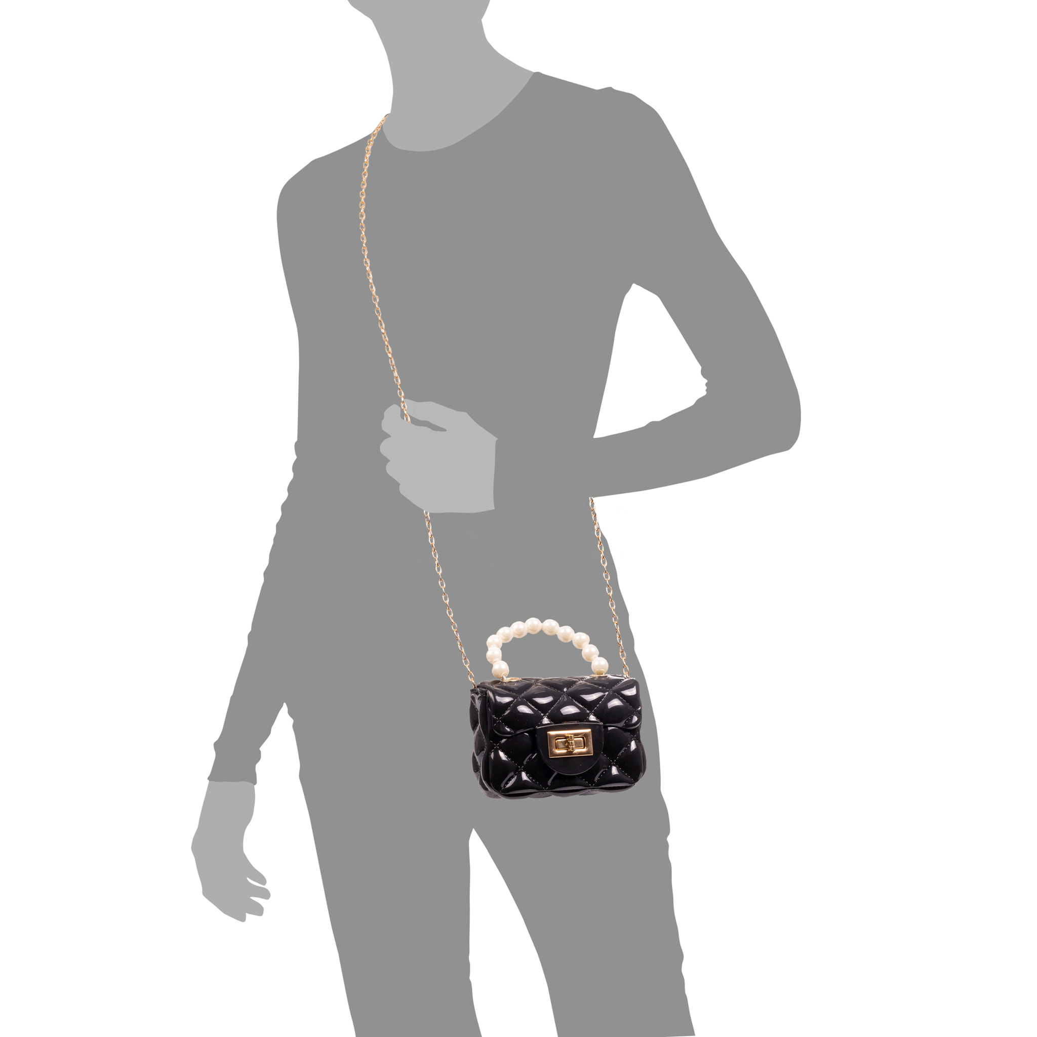 Villafalletto bolso de mano mini de pvc brillante.