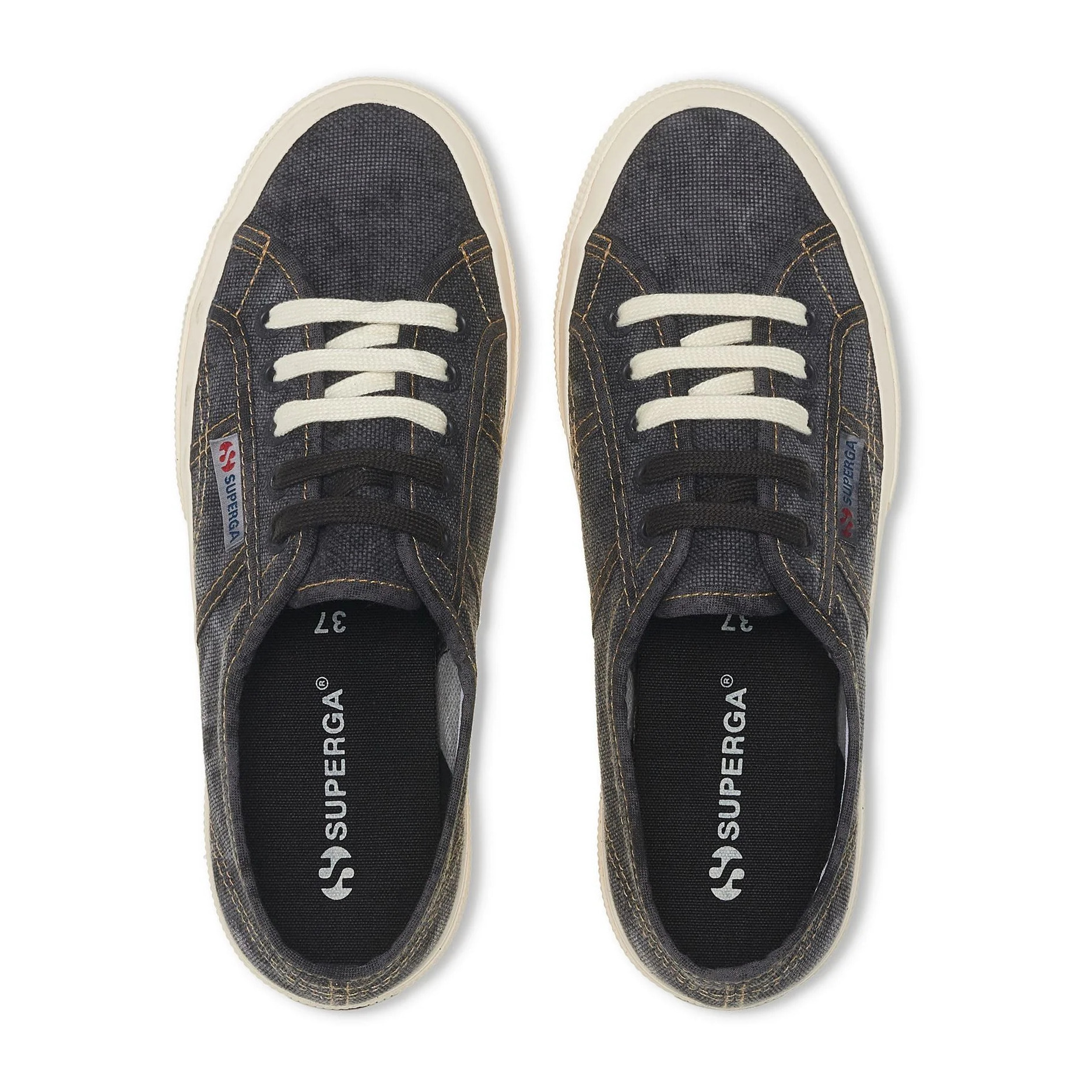 Le Superga Uomo Donna Nero 2750 Cotton Denim Destroyed