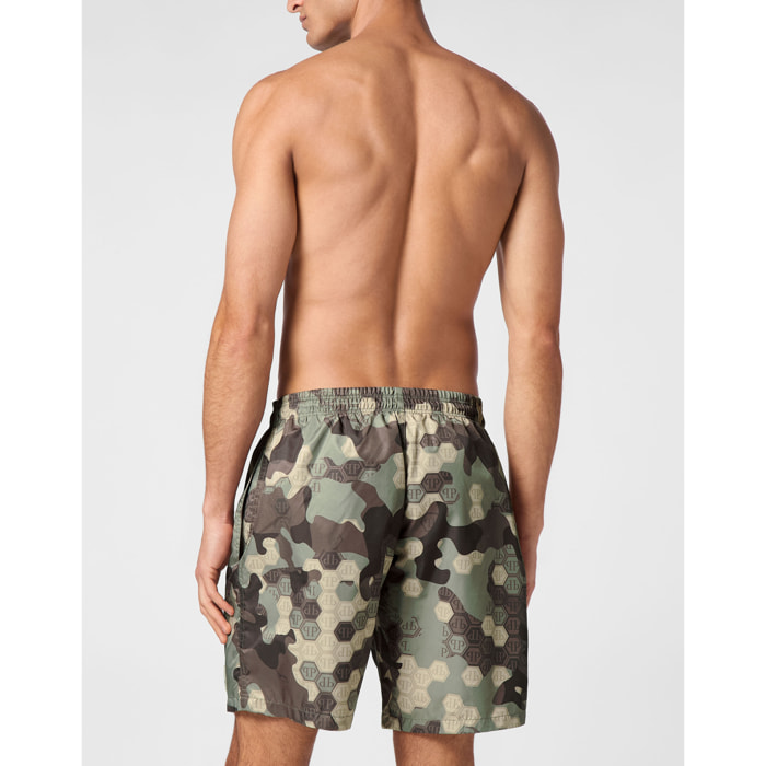 PHILIPP PLEIN Swim Trunks CAMOUFLAGE