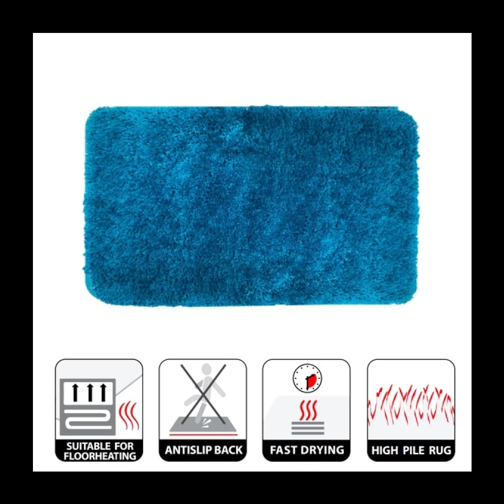 Tapis de bain Microfibre HIGHLAND 80x150cm Bleu Turquoise Spirella