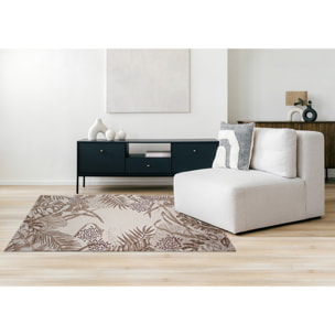 TAPPETO ARREDO DIS. AMAZZONIA GRIGIO PERLA MIS. 65X115 CM CON ANTISCIVOLO