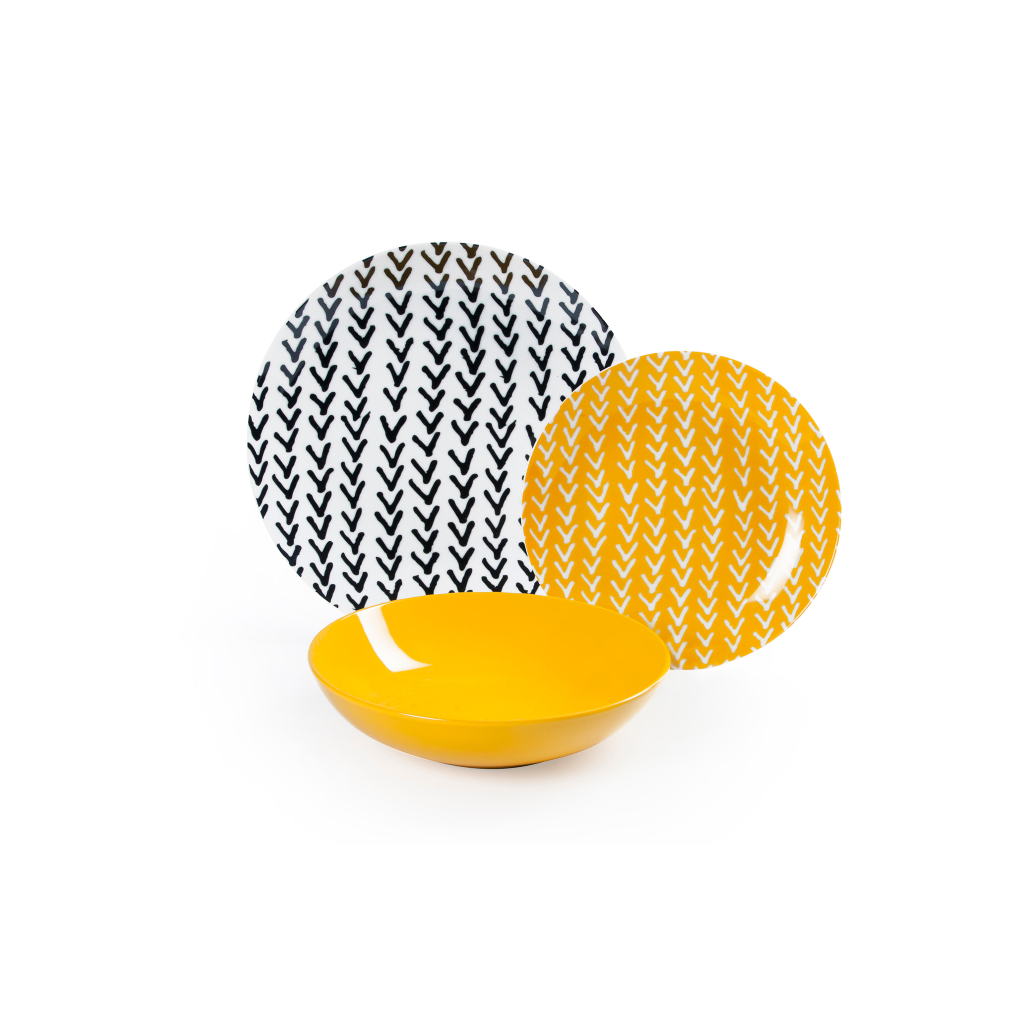 Service de table 18 pièces Excelsa – Crazy Line, Porcelaine Multicolore