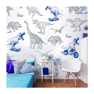 Papier peint panoramique Dino Fun - Un décor mural de 6 lés (288x270cm), créé et fabriqué en France