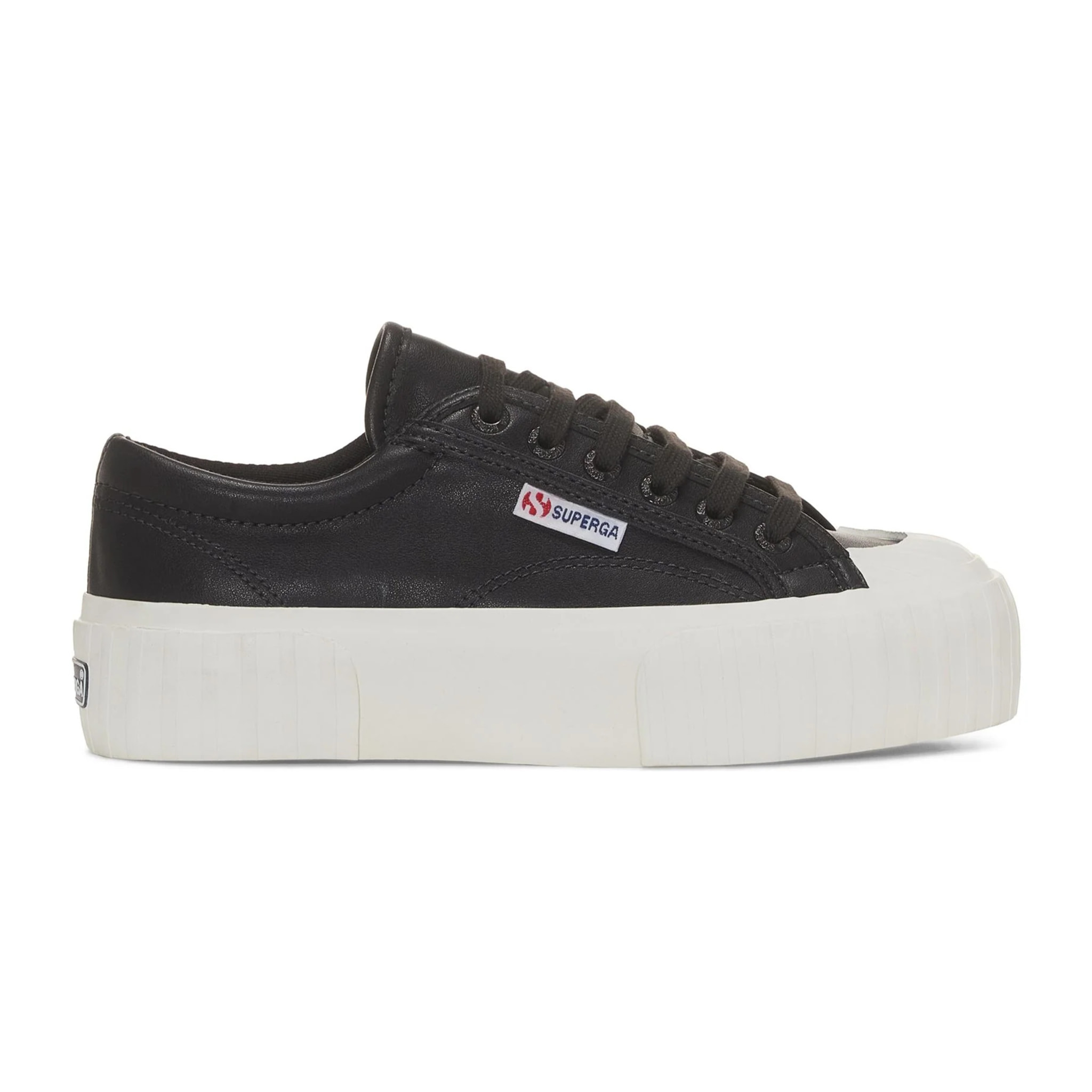 Superga - Sneakers Donna Nero - 2631 STRIPE PLATFORM VEGAN MATERIAL