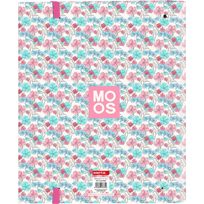 Carpeta 4 anillas 35mm c/recambio moos "flores"