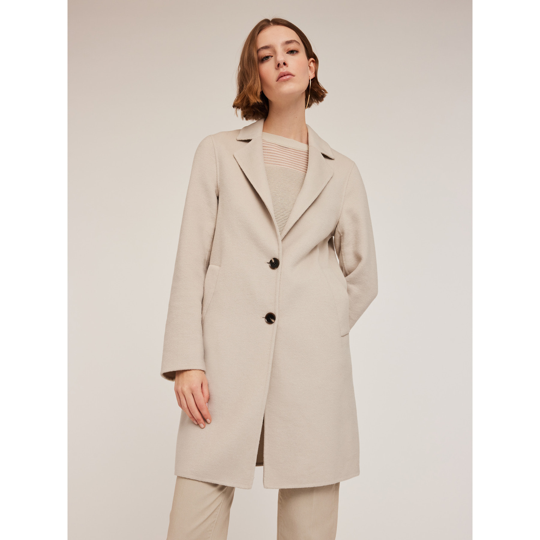 Motivi - Cappotto sfoderato in lana - Bianco