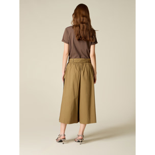 Oltre - Gonna pantalone con fusciacca - Verde militare