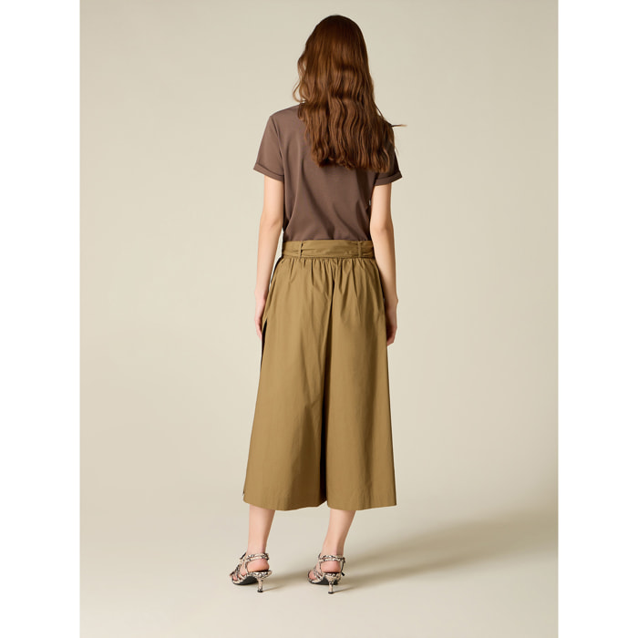 Oltre - Gonna pantalone con fusciacca - Verde militare