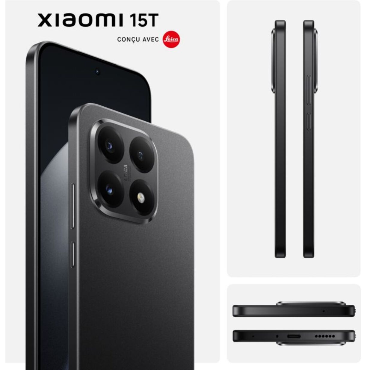 Smartphone XIAOMI 15T concu avec Leica 256Go Noir