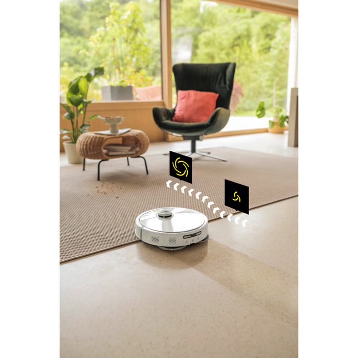 Aspirateur robot laveur KARCHER RVM4 Comfort EXTRA 15000Pa - station de vidange eau/poussière - séchage serpillières - Lidar - 160m²