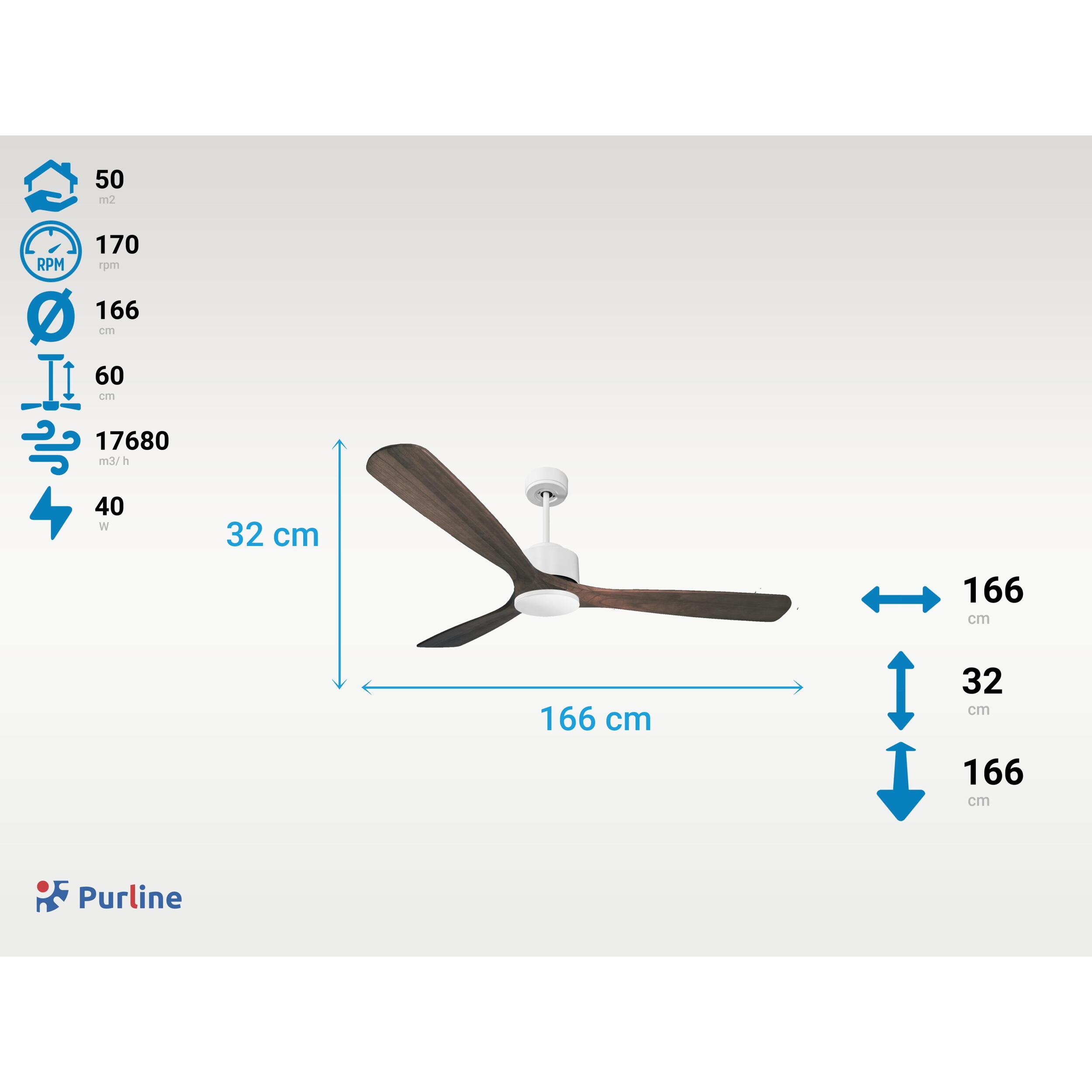 Ventilateur de plafond Réversible  Thermostat Wifi Moteur à courant continu Toits en pente Télécommande Hypersilence Mémoire Shopify Vendible (AUTOMATIQUE) 40   W Blanc