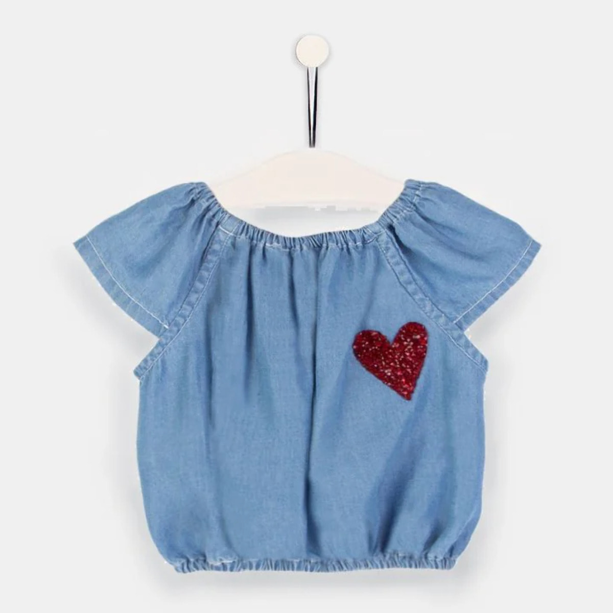 Top vaquero de tencel para niñas