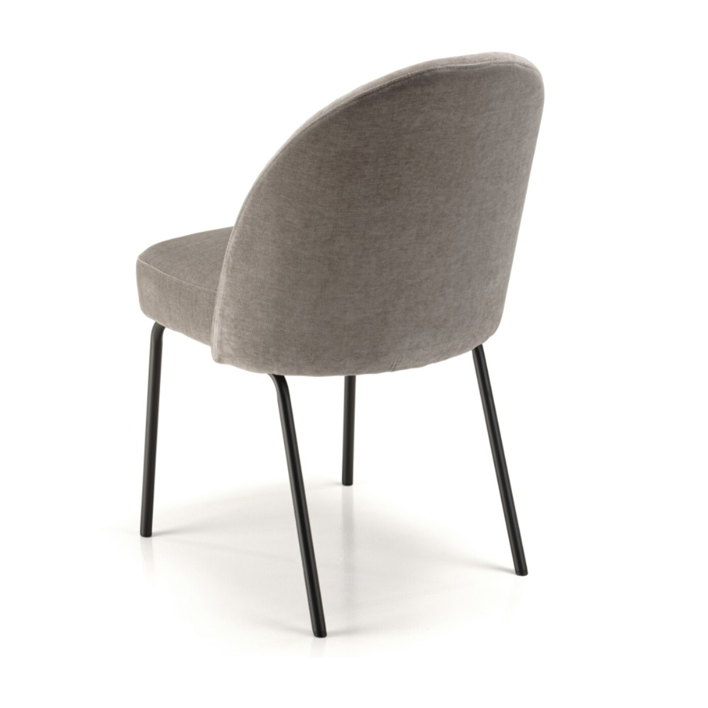 ULYSSE - Lot de 2 chaises tissu couleur lin pieds acier noir