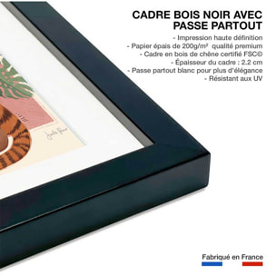 Poster jungle woman Affiche sous cadre noir