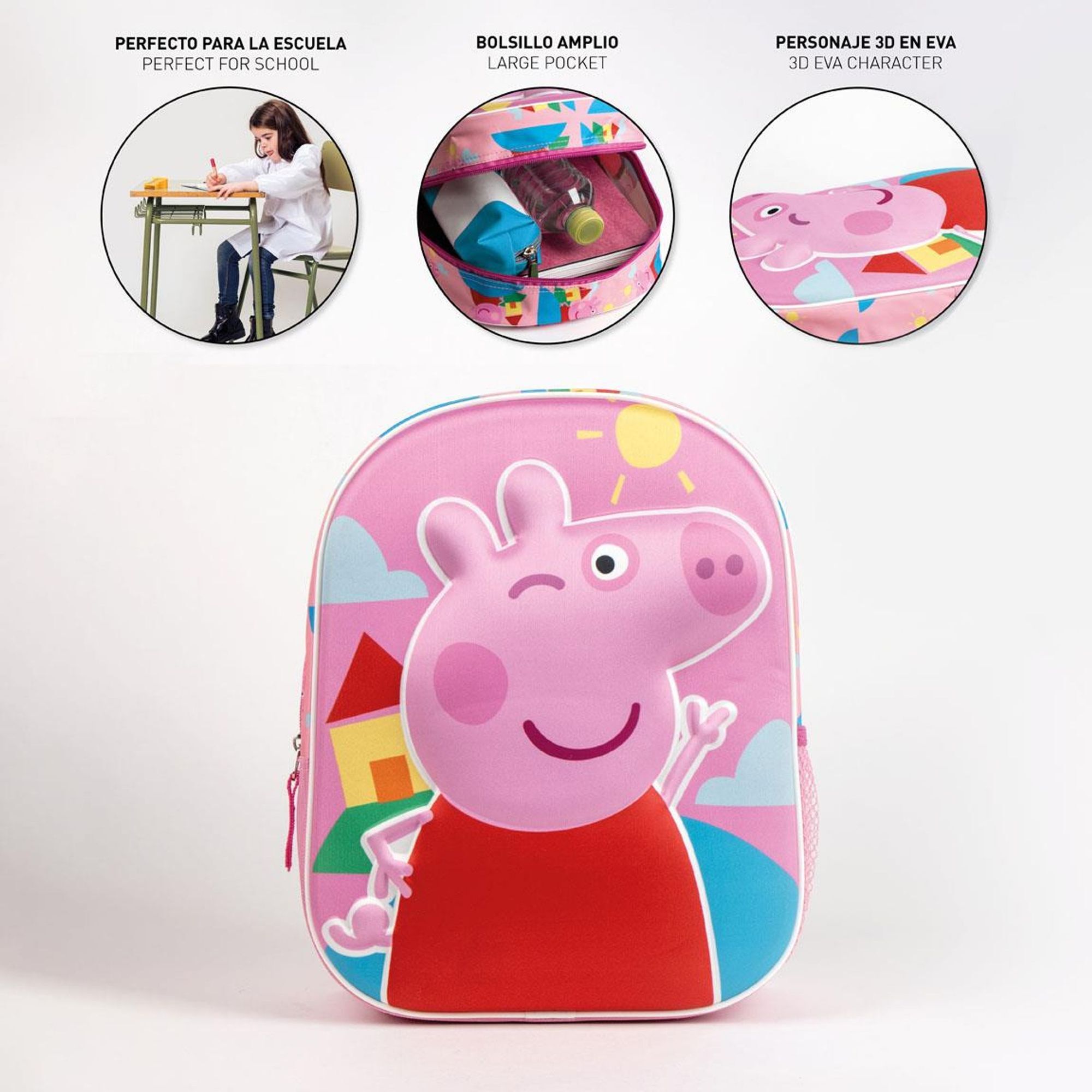 Mochila Infantil 3D Peppa Pig
