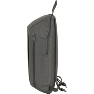 Mini mochila bolsillo vertical safta gris humo