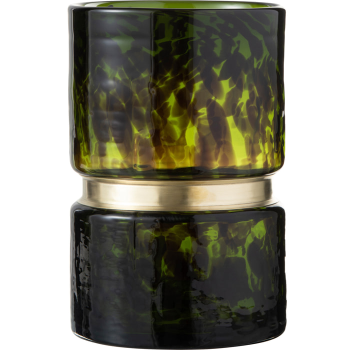 J-Line vase Tâche Decoratif - verre - vert/noir/or - small - 23.5 cm de hauteur
