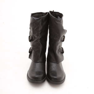 STIVALETTO FIBBIE NERO