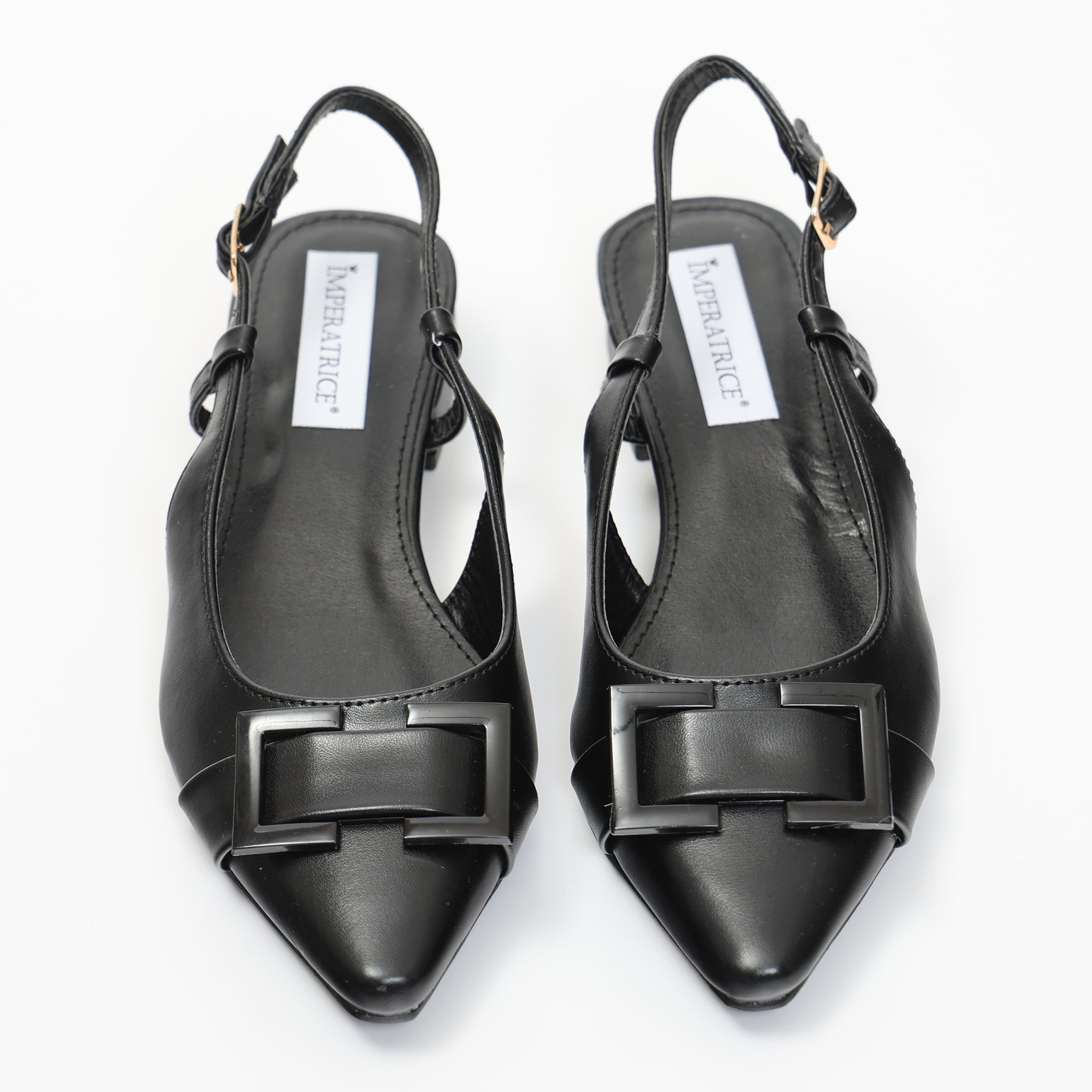 Ballerine slingback in simil pelle con dettaglio sulla punta