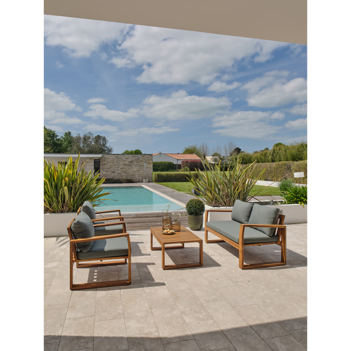 ARACAJU - Salon bas de jardin 4 places en bois d'acacia
