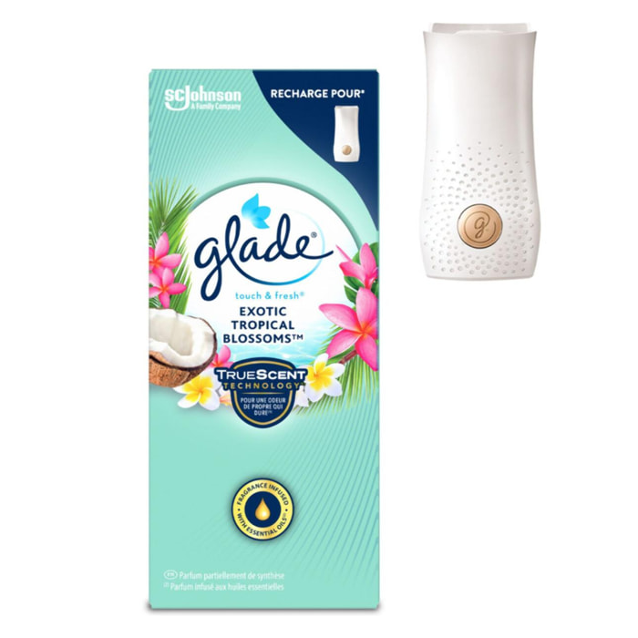 Lot de 12 - Glade Touch & Fresh Recharge Exotic Tropical Blossom
