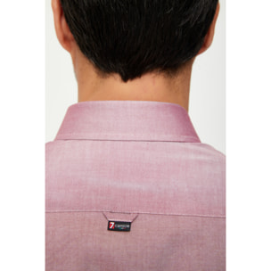 Camicia Uomo 1 Bottone Button Down Slim Cotone Unito Lilla