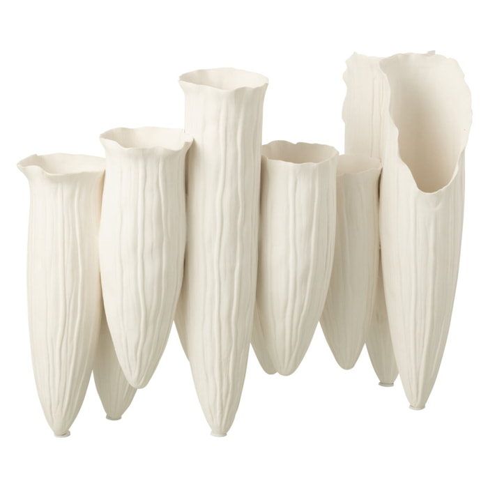 J-Line vase Soliflore Helix Cylindre - céramique - blanc