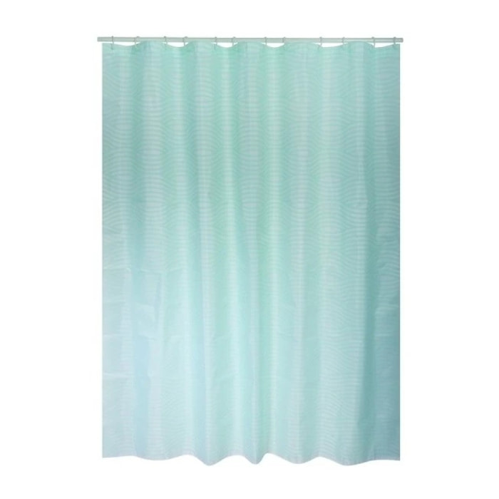 Rideau de douche Polyester WAVE 180x200cm QUALITE PREMIUM Vert Pastel - Anneaux inclus MSV