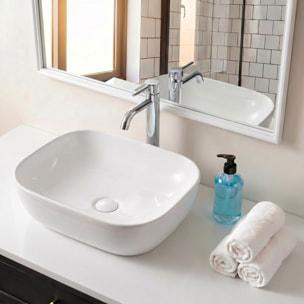 Infinitio Vasque à poser 45,5x32,5 cm, sans trop-plein, Blanc brillant (SATINF4532)