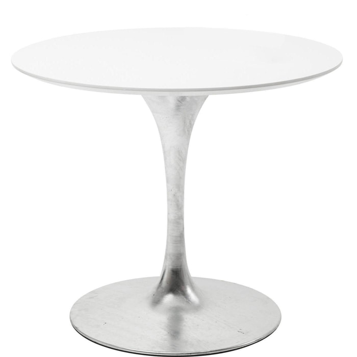 Table Invitation 90cm blanche & zinc Kare Design