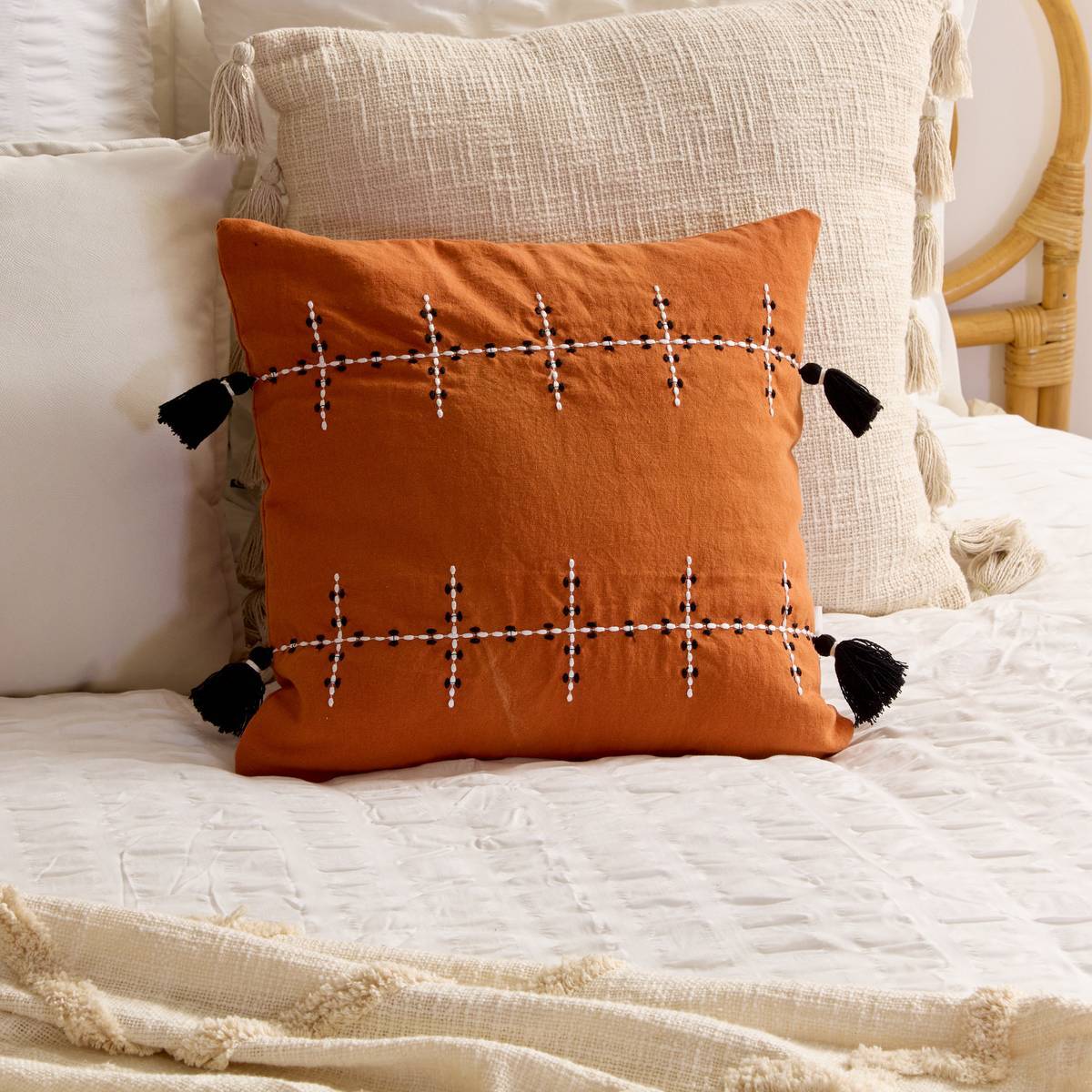 Coussin Mira 40x40cm terracotta