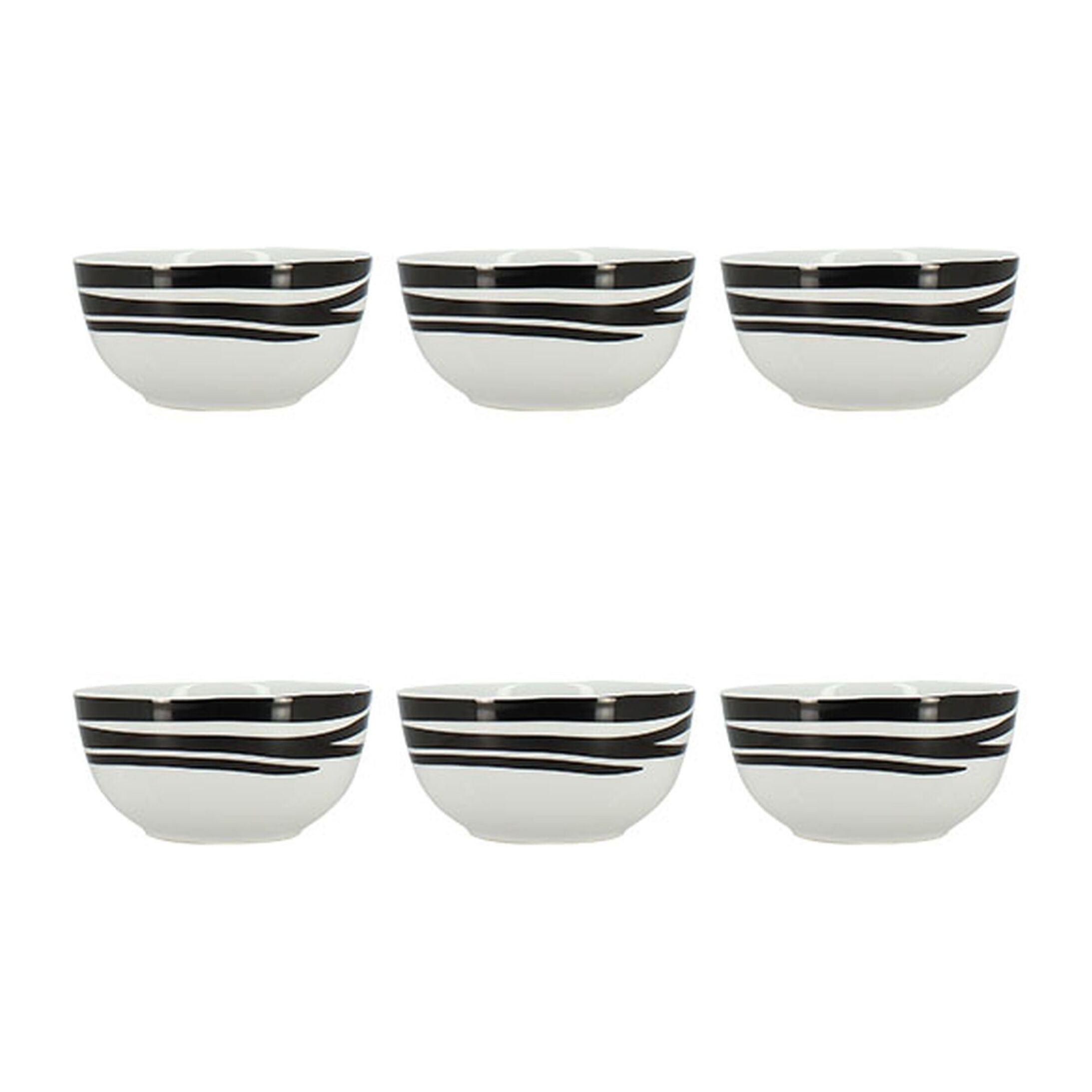 Lot de 6 bols 35cl en porcelaine à motif zèbre ANIMALS