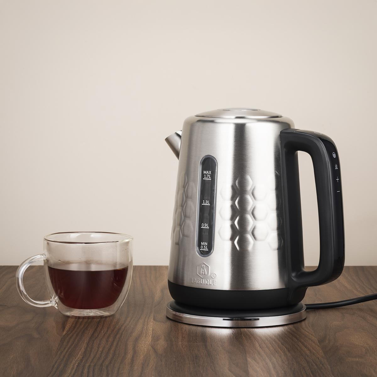 Bouilloire électrique programmable en inox 1,7l