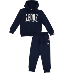 Tuta da bambino cappuccio, full zip e logo grande Basic