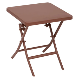 Table d'appoint de jardin Greensboro 40x40cm acajou