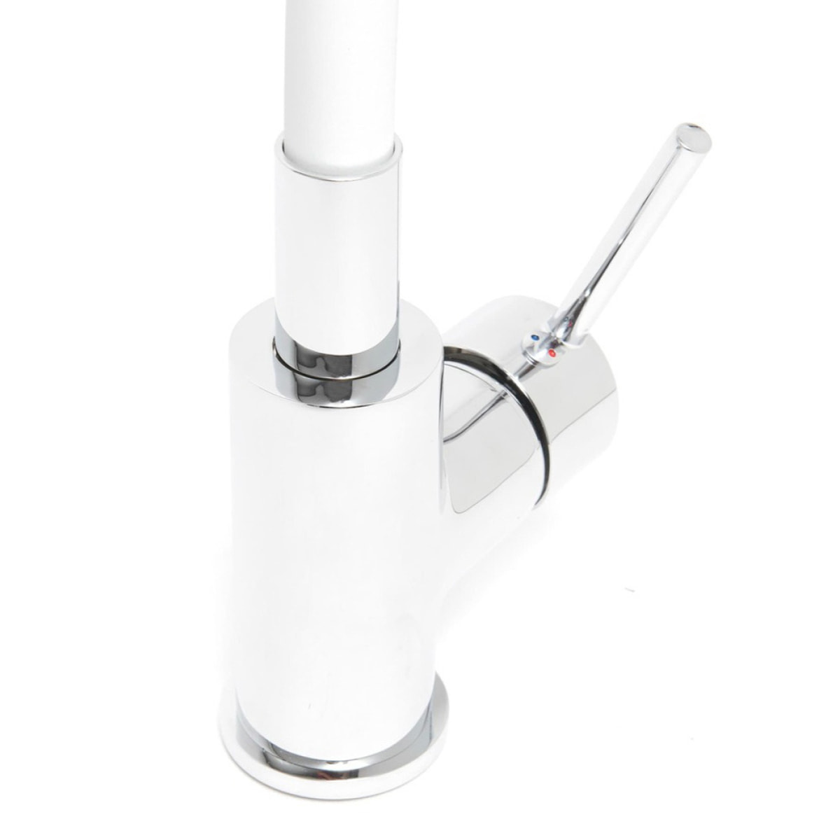 mitigeur cuisine à mémoire de forme, 2 types de jet mousseur ou douchette, courbe en silicone blanc (SIKOBSLPRO290B2F)