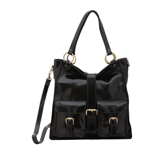 Borsa a spalla  da donna In Vera pelle Made in Italy 38x37x10 cm