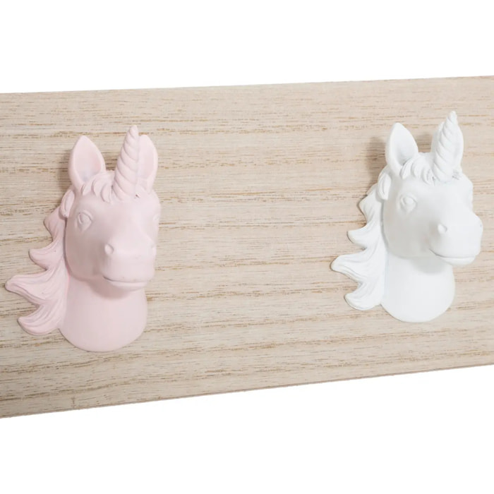 Patère enfant licorne rose 5 crochets