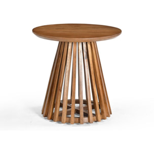 Jambi - Table d'appoint ronde en bois massif ø50cm - Couleur - Bois foncé