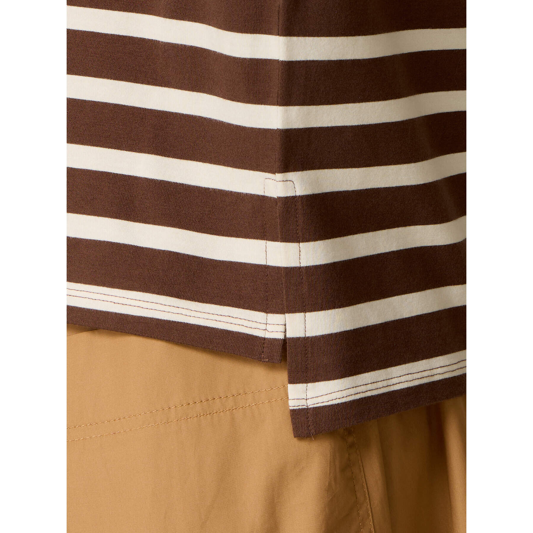 Oltre - T-shirt over a righe - Marrone