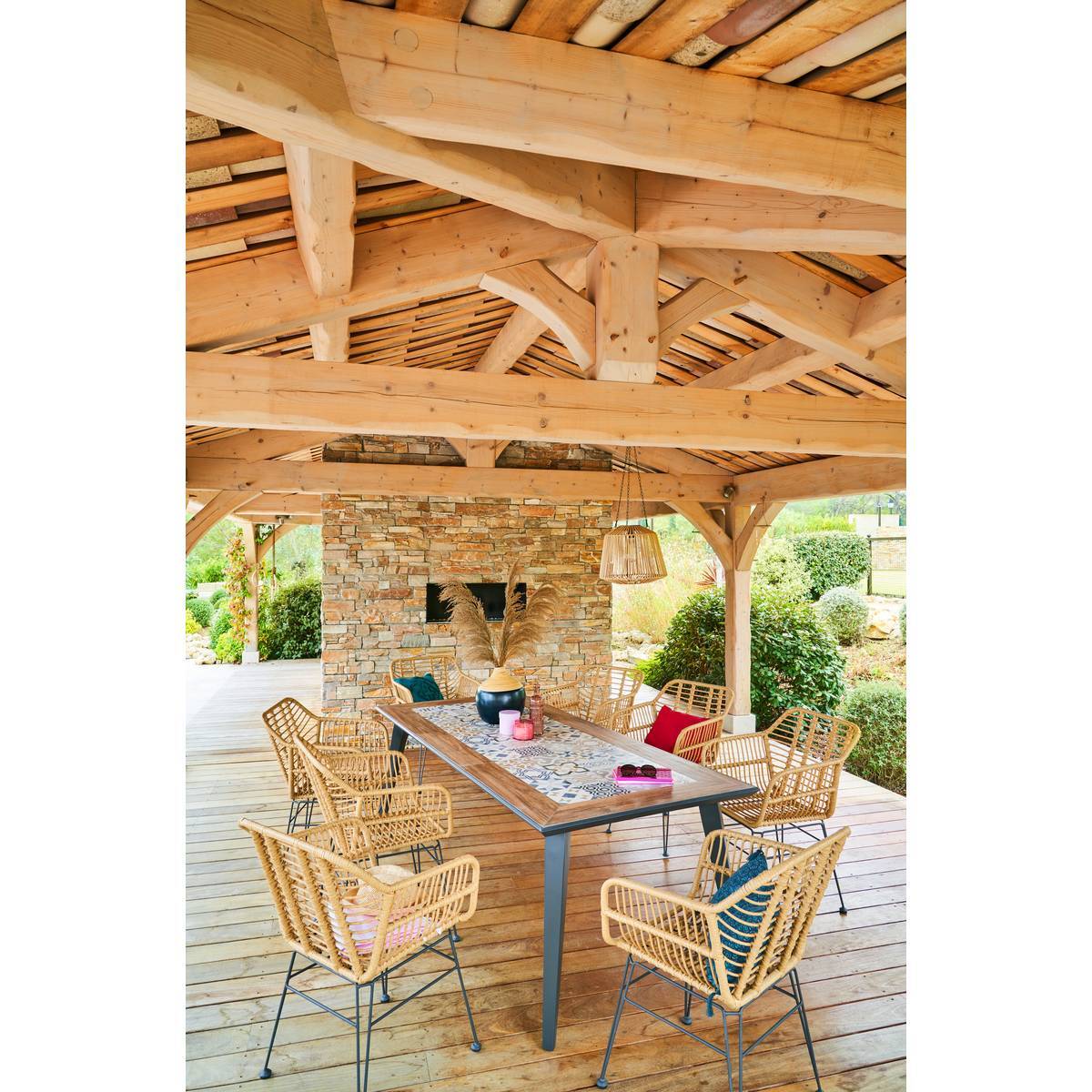 Lot de 2 fauteuils de jardin "Lambada" sésame en acier traité époxy