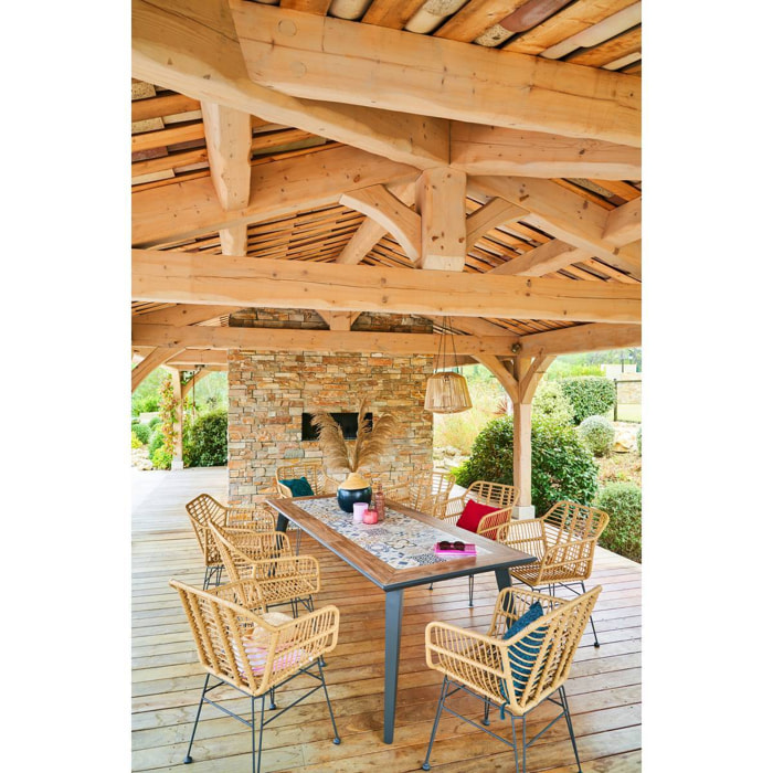 Lot de 2 fauteuils de jardin "Lambada" sésame en acier traité époxy