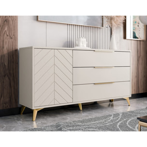 Boccioni - buffet bas - beige - 3 tiroirs et 1 porte - 154 cm - Beige
