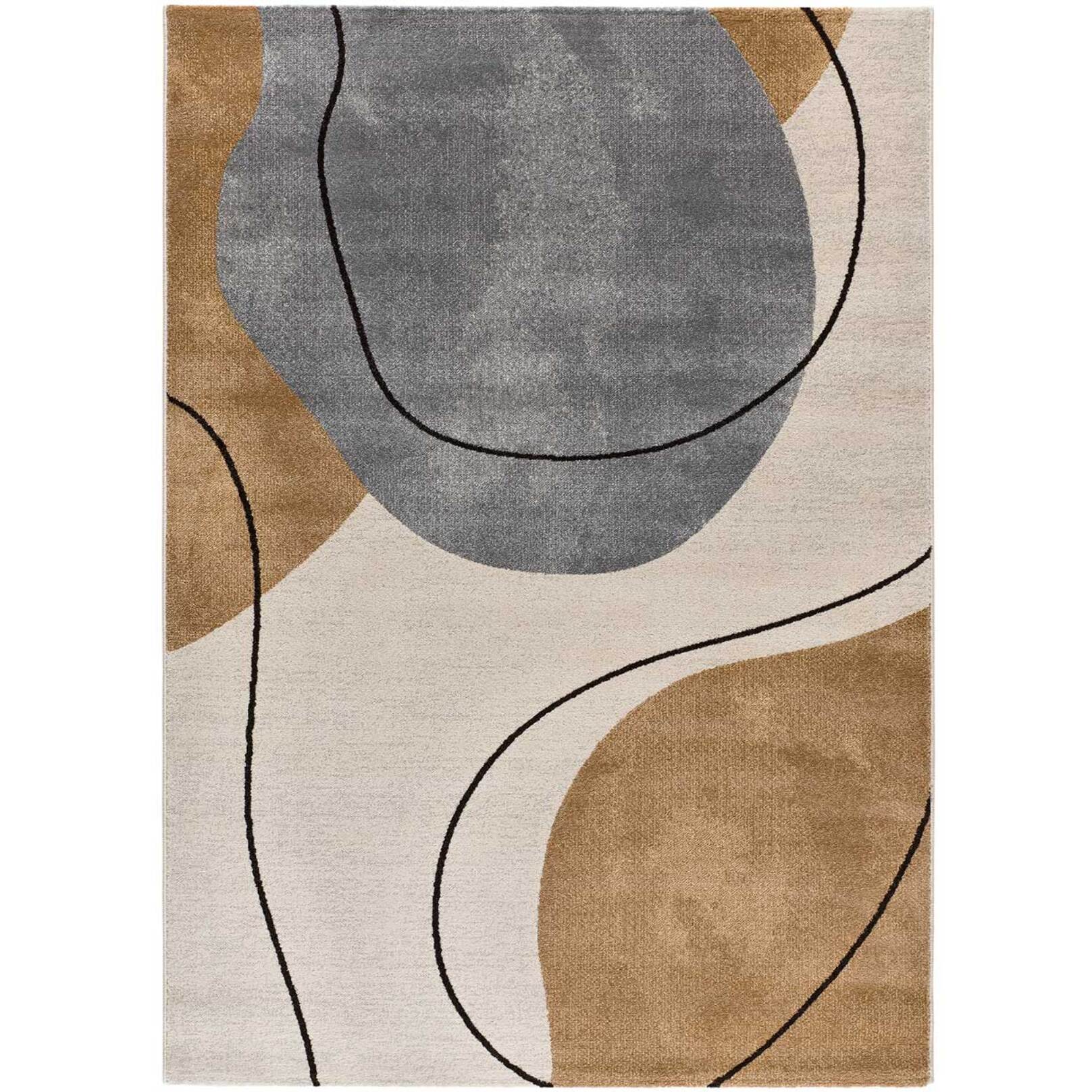 NEW YORK Alfombra con formas orgÃ¡nicas en tonos beige y gris, varias medidas disponibles.